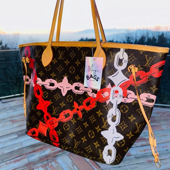 Louis Vuitton: Neverfull MM Monogram Chains Nautical Bay Cruise Yacht Tote - Picture 3 of 11